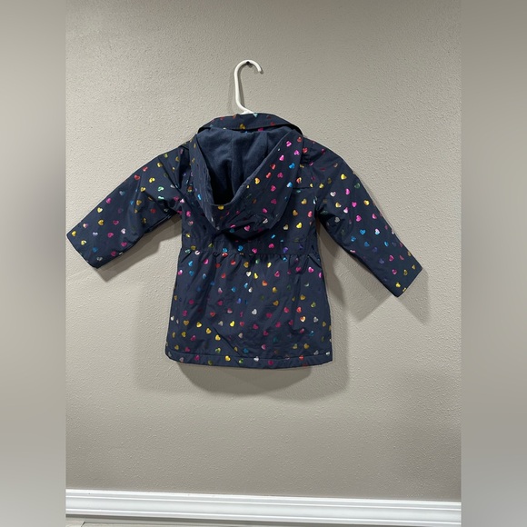 London Fog Navy Metallic Hearts
Long Sleeve Hooded Jacket Raincoat - Picture 6 of 7